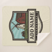 Couverture Sherpa NOM personnalisé Rustic Farmhouse Vieux moulin à v (Devant (Horizontal))