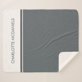 Couverture Sherpa Nom personnalisé simple du charbon moderne (Devant (Horizontal))