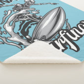 Couverture Sherpa NOM personnalisé Surfer Big Wave Skeleton Surfing (3/4)