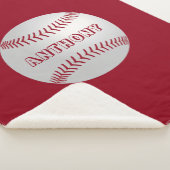 Couverture Sherpa Nom personnalisé Thème de sport Rouge Base-ball Bl (3/4)