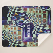 Couverture Sherpa Nom psychédélique géométrique Art pour garçons (Devant (Horizontal))