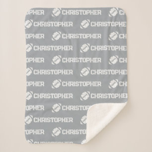 Couverture Sherpa Nom répété Football Dreams Grey