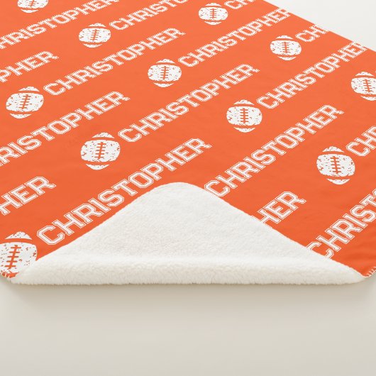 Couverture Sherpa Nom répété Football Dreams Orange (3/4)