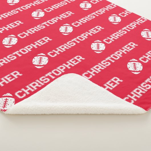 Couverture Sherpa Nom répété Football Dreams Red (3/4)