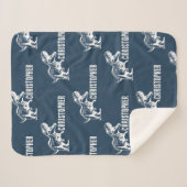 Couverture Sherpa Nom répété T-Rex Signature Midnight Jungle (Devant (Horizontal))