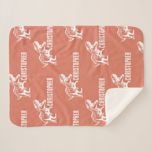 Couverture Sherpa Nom répétitif T-Rex Signature Raptor Rust (Devant (Horizontal))