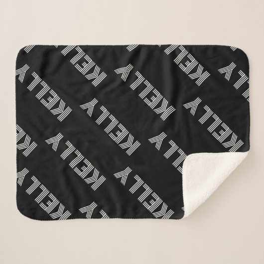 Couverture Sherpa Nom rétro-moderne gras ou Motif Word (Devant (Horizontal))