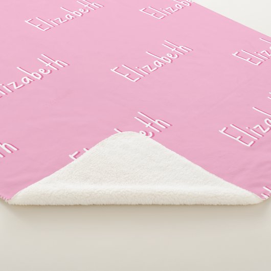 Couverture Sherpa Nom Sherpa Blanket Rose Personnalisée Fille (3/4)