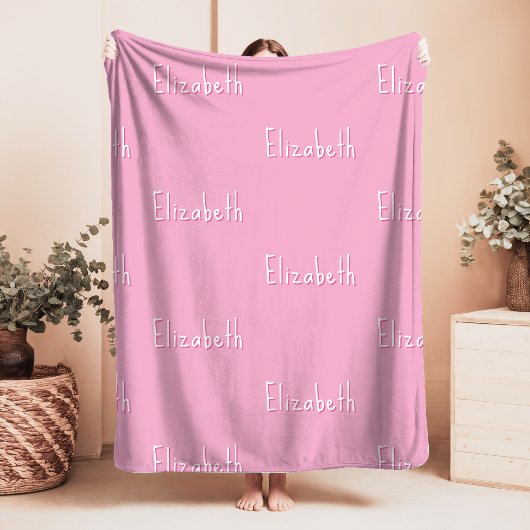 Couverture Sherpa Nom Sherpa Blanket Rose Personnalisée Fille