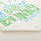 Couverture Sherpa Nom sur mesure Bébé Bébé doux premiers oeufs de Pâ (3/4)