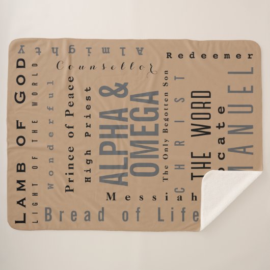 Couverture Sherpa Noms Chrétiens De Dieu, Moderne Simple (Devant (Horizontal))