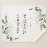 Couverture Sherpa Noms du couple Eucalyptus Date (Devant (Horizontal))