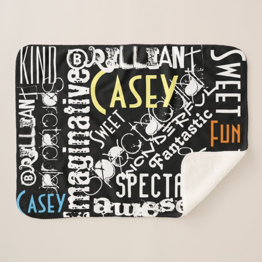 Couverture Sherpa Noms et mots d'amour personnalisés 'n amitié' (Devant (Horizontal))