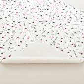 Couverture Sherpa Notes d'amour Cœur rouge Notation musicale (3/4)