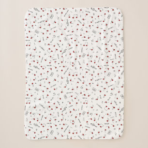 Couverture Sherpa Notes d'amour Cœur rouge Notation musicale