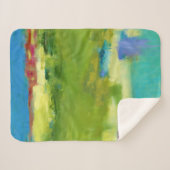 Couverture Sherpa Notes de champ - Art vert Abstrait (Devant (Horizontal))