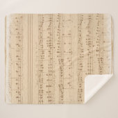 Couverture Sherpa notes de musique beige vintage (Devant (Horizontal))