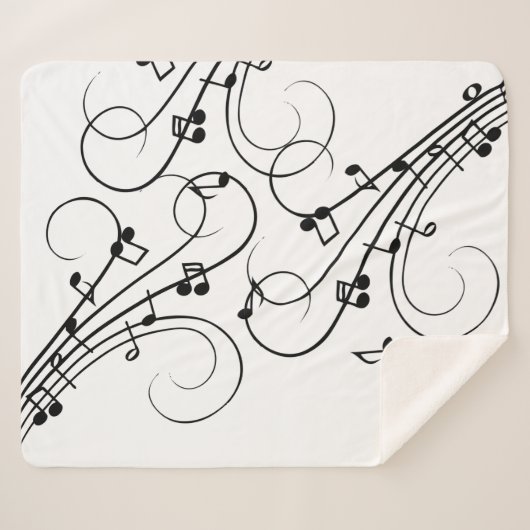 Couverture Sherpa Notes de musique fantaisie (Devant (Horizontal))