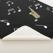 Couverture Sherpa Notes musicales et saxophones Jazzy  (3/4)