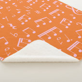 Couverture Sherpa Notes musicales rose et orange du Motif (3/4)