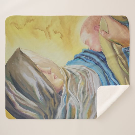 Couverture Sherpa Notre Dame du Silence tenant le bébé Jésus (Devant (Horizontal))