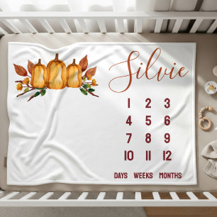 Couverture Sherpa Notre Petit Citrouille, Tapis de Repère Floral Béb