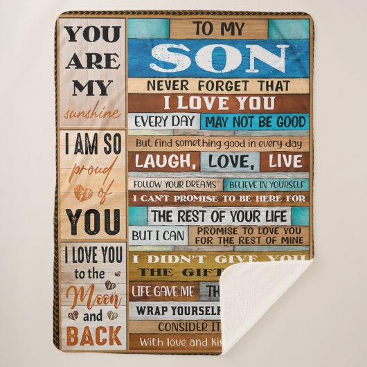 Couverture Sherpa N'Oublie Jamais Je T'Aime - Papa À Fils (Devant)