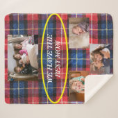 Couverture Sherpa Nous avons la meilleure maman en rouge et bleu pla (Devant (Horizontal))