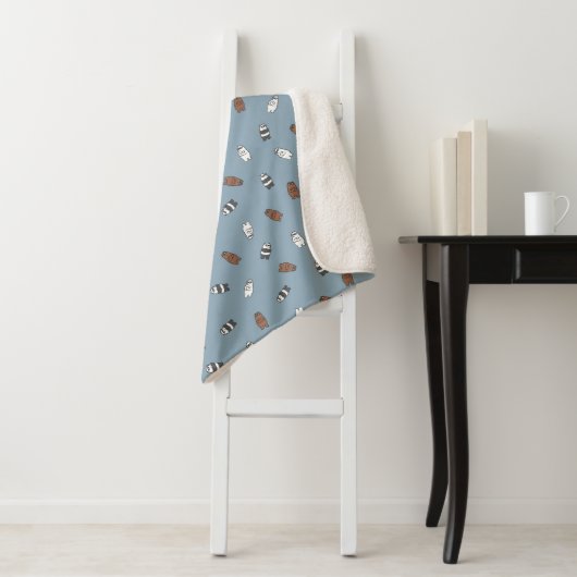 Couverture Sherpa Nous Ours nu - Ours en verre soleil Motif (En situation)