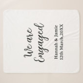 Couverture Sherpa Nous sommes fiancés nom date calligraphiestylé (Devant (Horizontal))