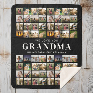 Couverture Sherpa Nous t'aimons Grand-mère 64 Photo Collage