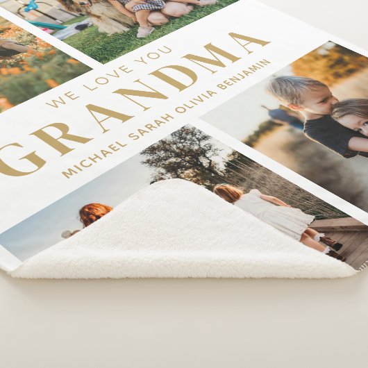 Couverture Sherpa Nous t'aimons Grand-mère Personnalisé 4 Photo Coll (3/4)