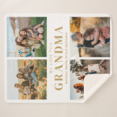 Couverture Sherpa Nous t'aimons Grand-mère Personnalisé 4 Photo Coll (Devant (Horizontal))
