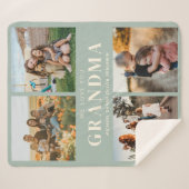Couverture Sherpa Nous t'aimons Grand-mère Personnalisé 4 Photo Coll (Devant (Horizontal))