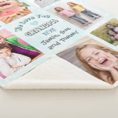 Couverture Sherpa Nous t'aimons papi Collage de photos (Fond bleu) (3/4)