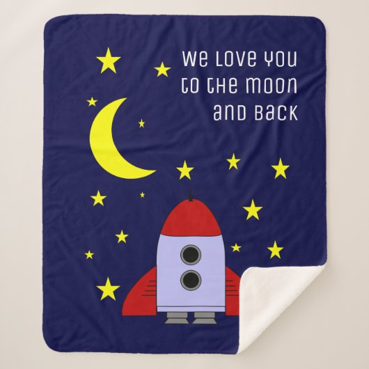 Couverture Sherpa Nous Vous Aimons À La Lune Et À La Rocket De L'Esp (Devant)