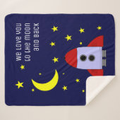 Couverture Sherpa Nous Vous Aimons À La Lune Et À La Rocket De L'Esp (Devant (Horizontal))