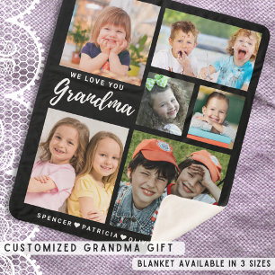 Couverture Sherpa Nous vous aimons Grand-mère Petits-enfants 6 Photo