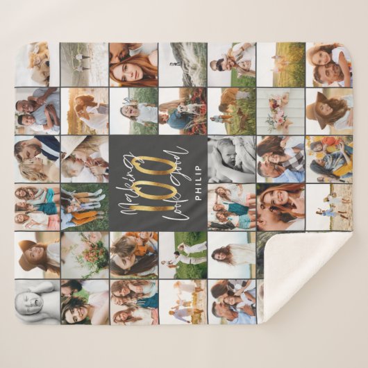 Couverture Sherpa Nouveau 100e anniversaire multi photo script cadea (Devant (Horizontal))