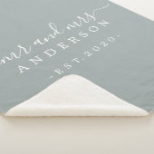 Couverture Sherpa Nouveau marié M. Mme Gray Monogramme Année Grey (3/4)