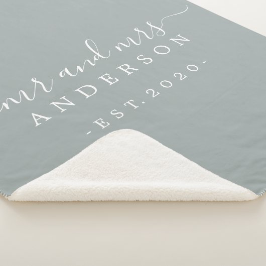 Couverture Sherpa Nouveau marié M. Mme Gray Monogramme Année Grey (3/4)