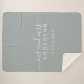 Couverture Sherpa Nouveau marié M. Mme Gray Monogramme Année Grey (Devant (Horizontal))