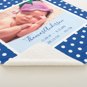 Couverture Sherpa Nouveau-né bébé garçon avec statistiques de naissa (3/4)