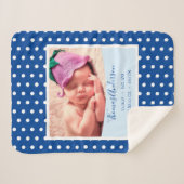 Couverture Sherpa Nouveau-né bébé garçon avec statistiques de naissa (Devant (Horizontal))