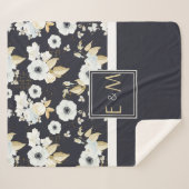 Couverture Sherpa Nouveaux mariés Monogrammé Mariage Décor Cadeaux B (Devant (Horizontal))