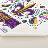 Couverture Sherpa Nouvelle-Orléans Mardi Gras jaune violet vert (3/4)