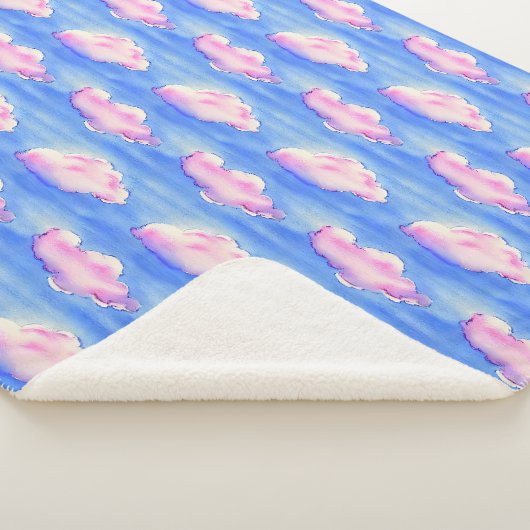 Couverture Sherpa Nuages de marshmallow rose Sherpa Blanket (3/4)