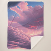Couverture Sherpa Nuages roses doux (Devant)