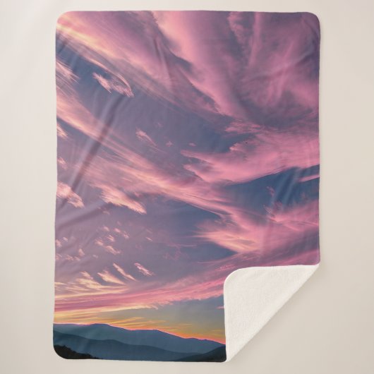 Couverture Sherpa Nuages teinté de Crimson (Devant)