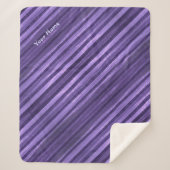 Couverture Sherpa Nuances de mauve diagonale rayures personnalisées (Devant)